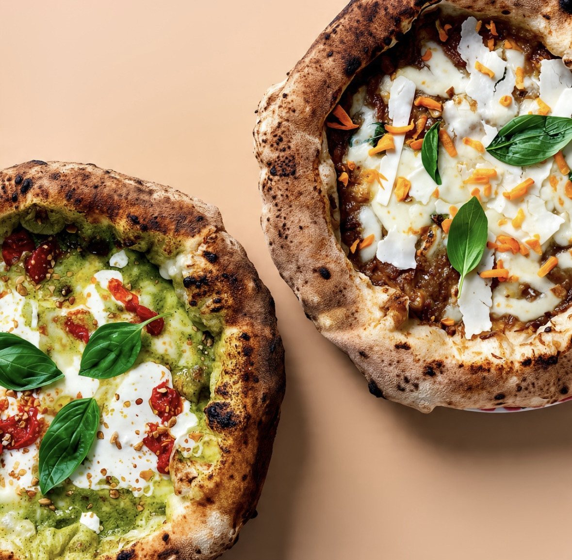 Pizza au pesto de basilic